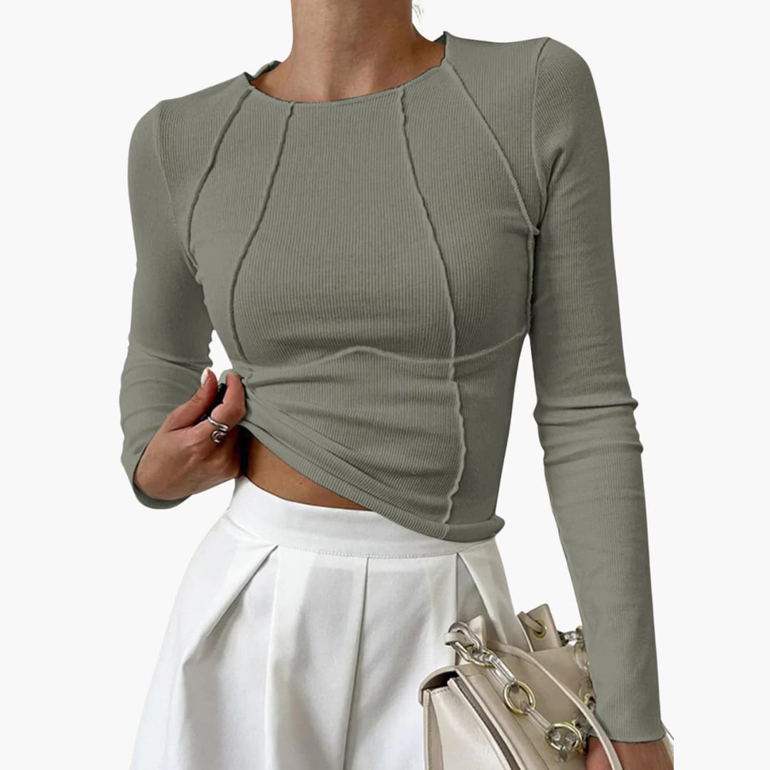 Carmina – Long Sleeve Top with Sculptural Seams