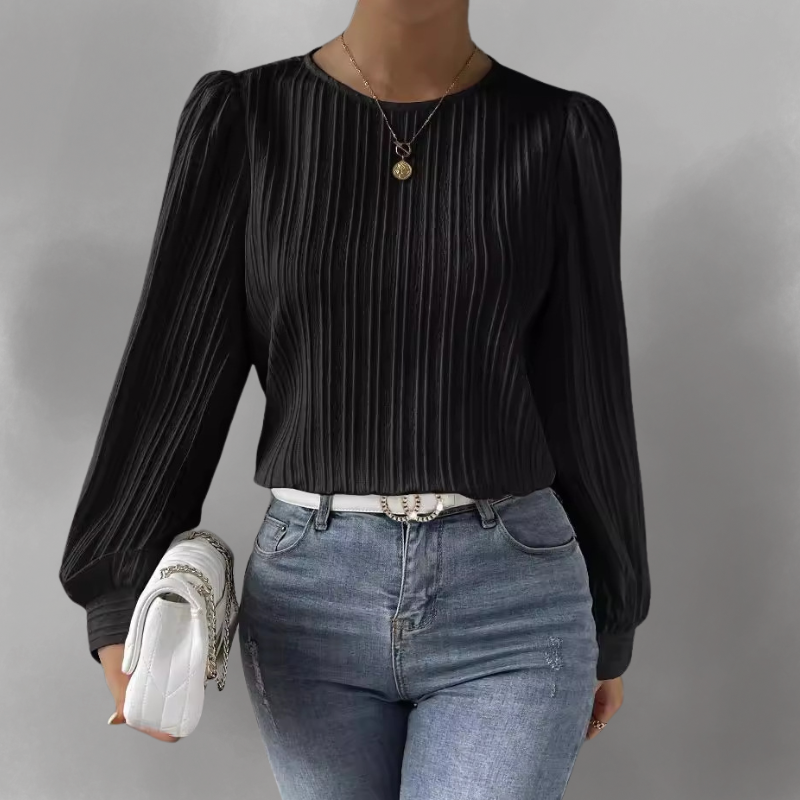 Carly – Pleated Long Sleeve Blouse