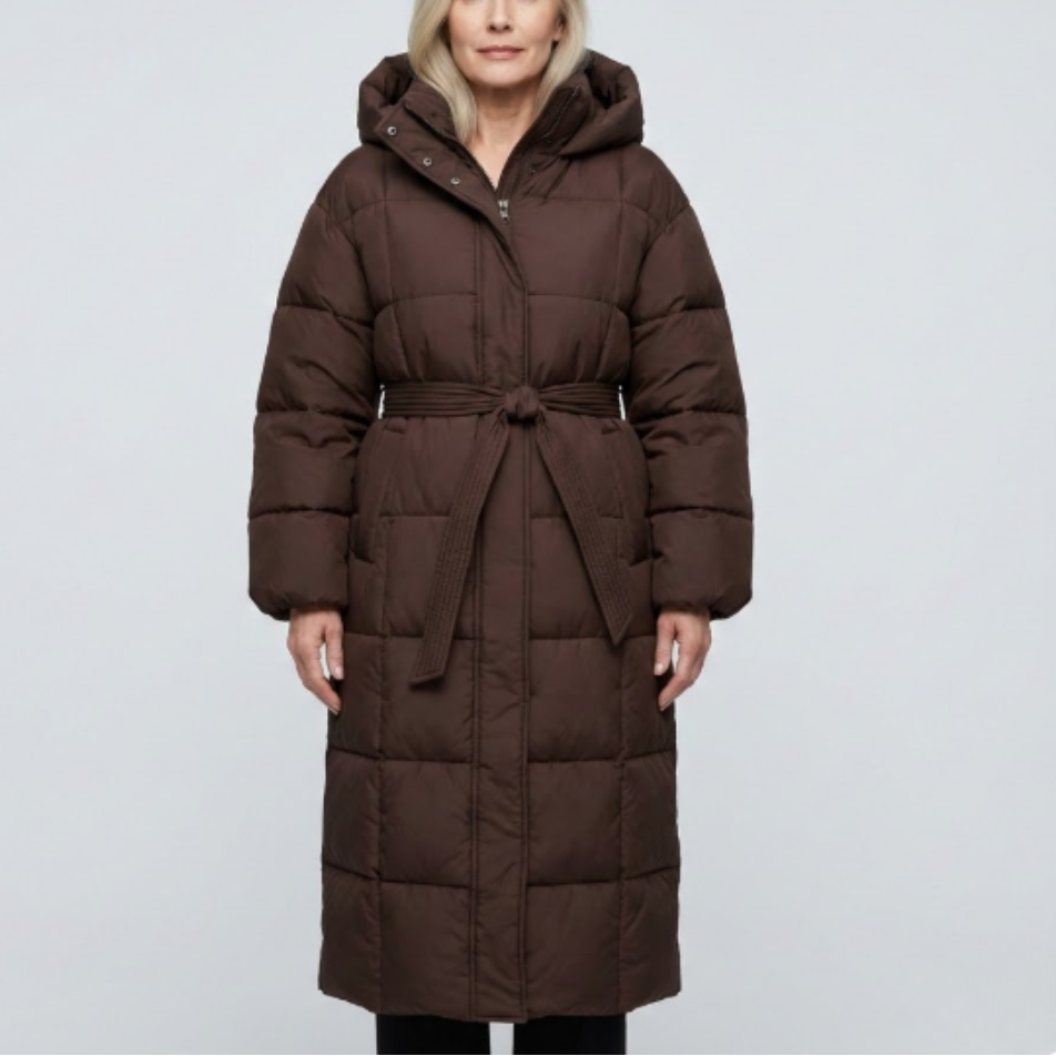 Carmen - Long Belted Puffer Coat