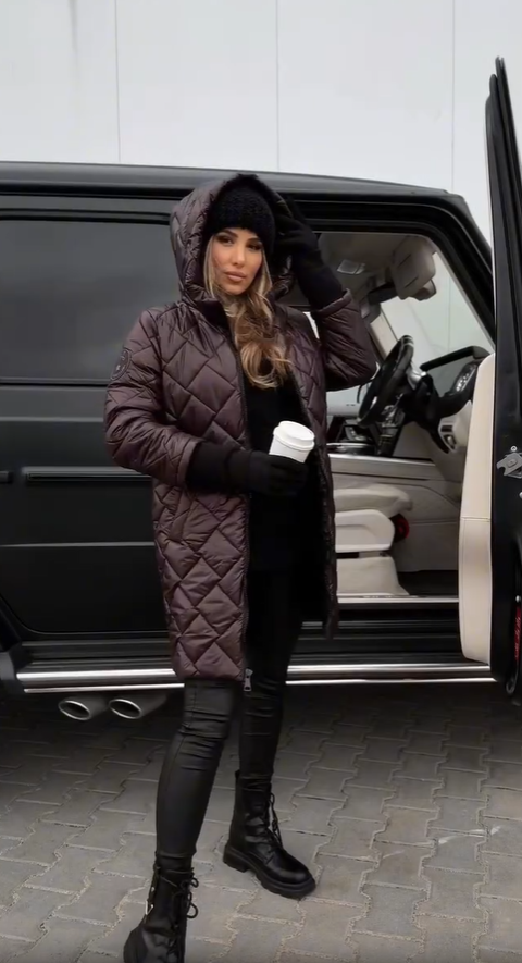 CHARLOTTE | Longline Quilted Hooded Jacket